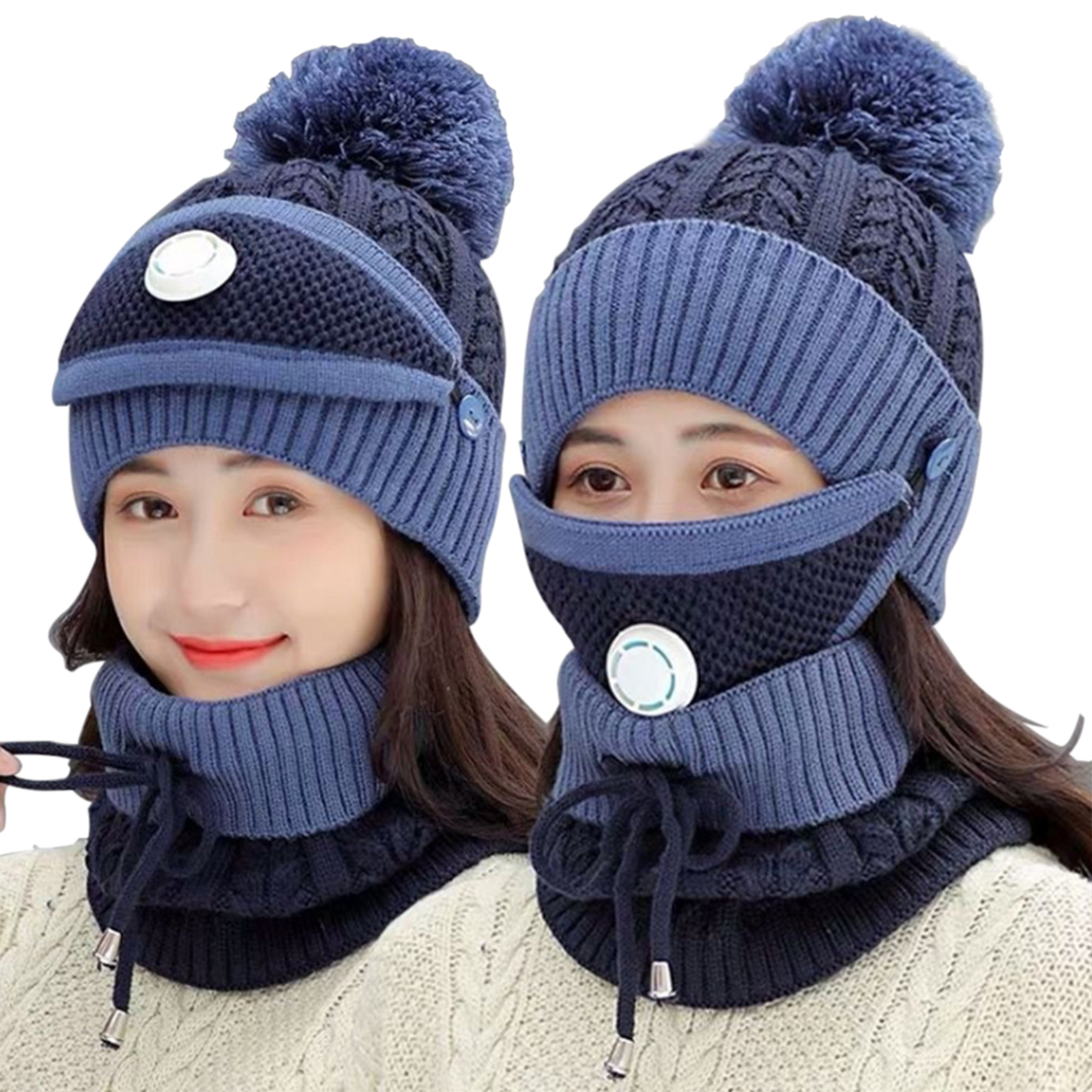 스카프 야외 스포츠 두꺼운 비니 모자 USB 온수 모자 세트 빨 스키 휴대용 니트 남여 선물 얼굴 보호 겨울 따뜻한